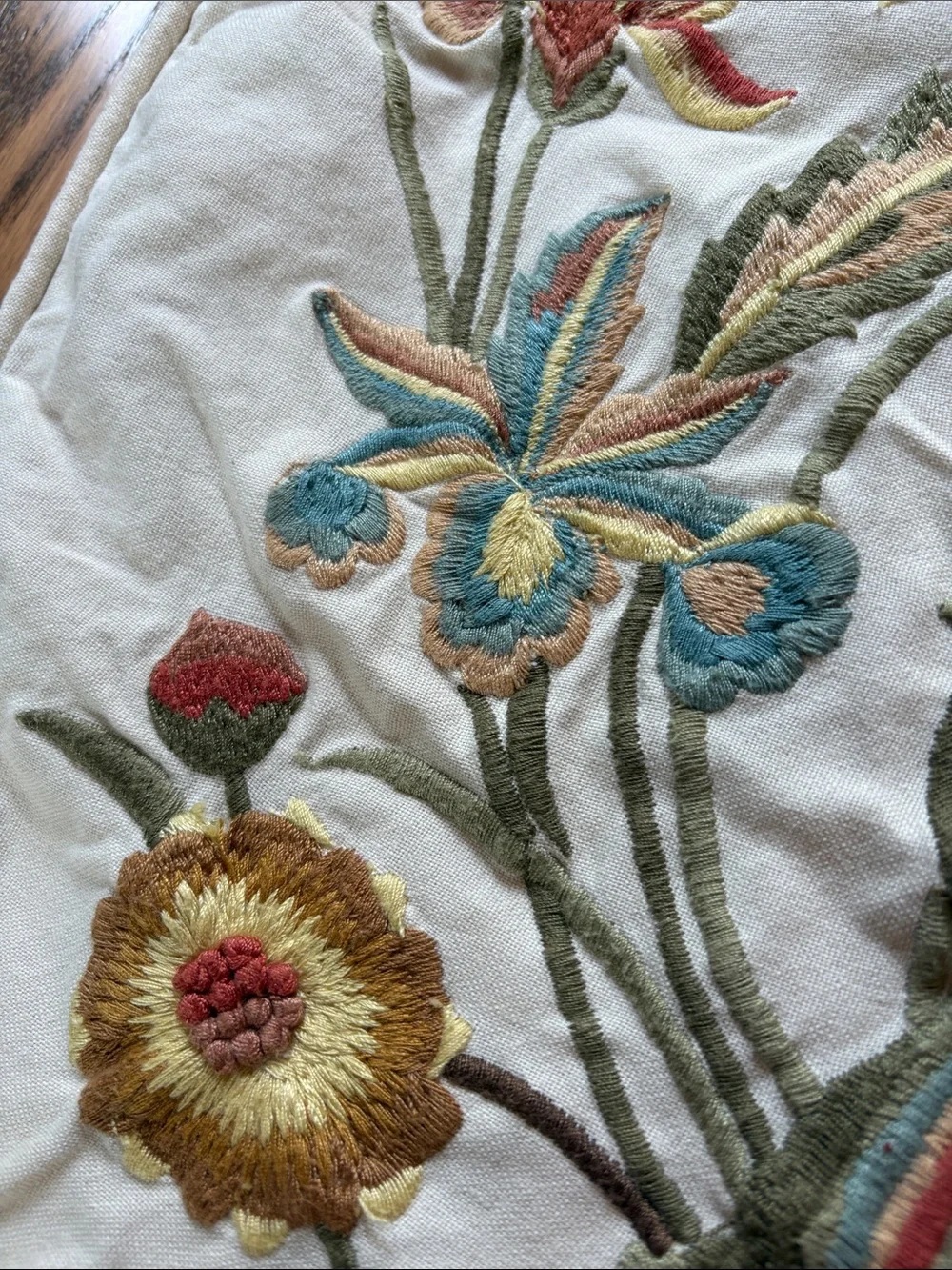 Pottery Barn embroidered pillow sham